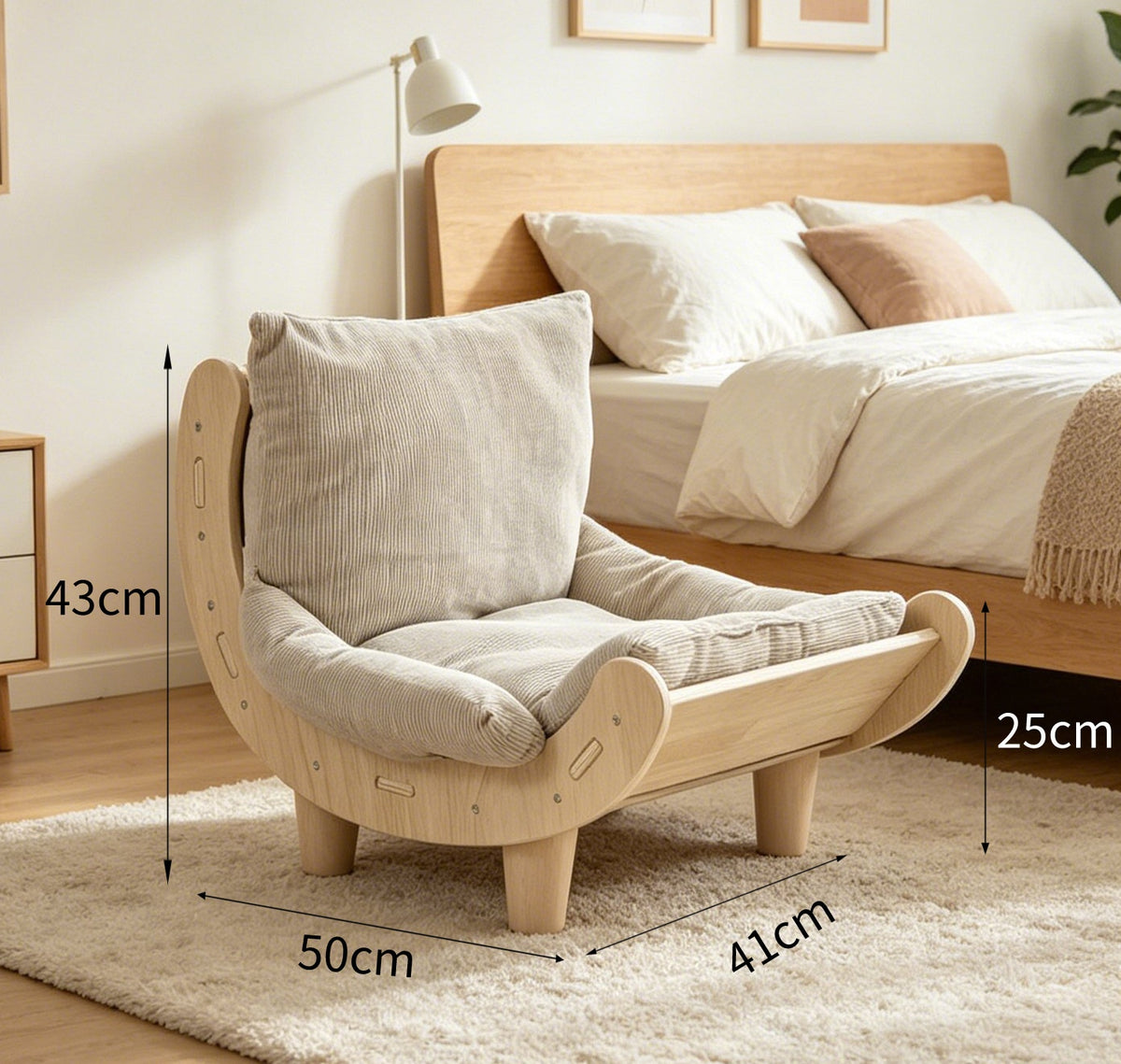 Wear-Resistant Cat Sofa Bed with Wooden Frame