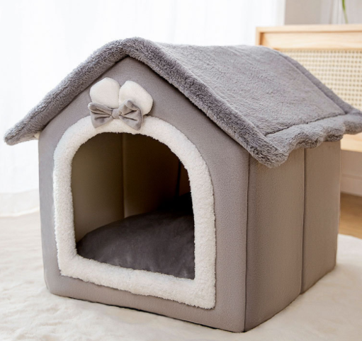 Foldable Dog House Pet Cat Bed Winter Villa Sleep Kennel