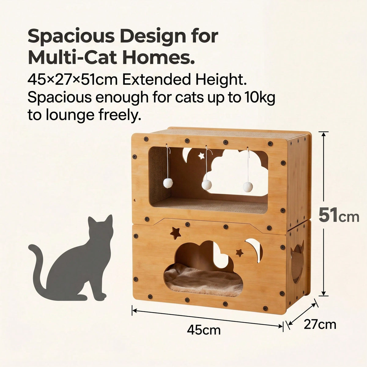 2-in-1 Cat Scratcher House – Double-Layer Cat Bed