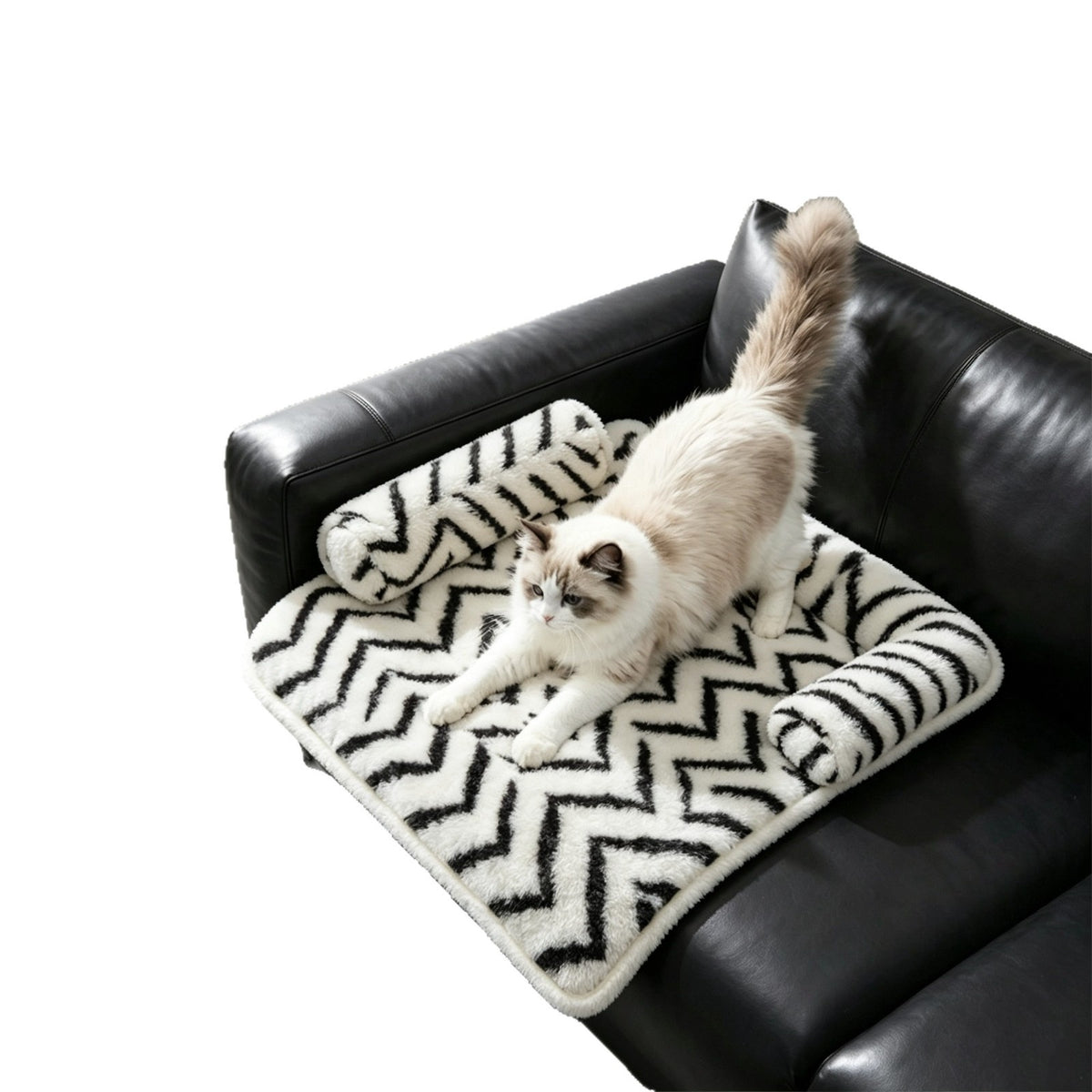 Self-Warming Plush Pet Sofa Cushion Bed