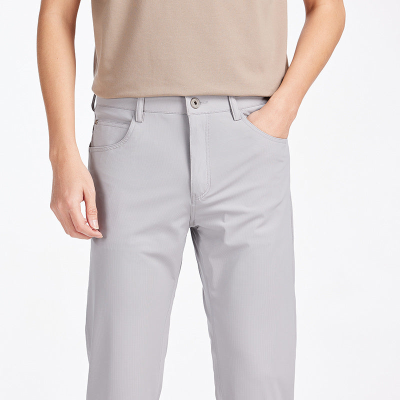 Men's Stretch Ice Silk Straight-Leg Casual Pants