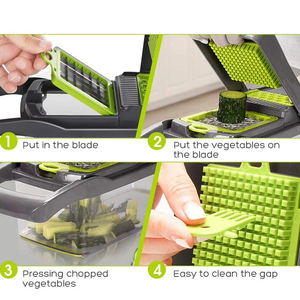 Multi-Blade Vegetable Chopper & Slicer with Container