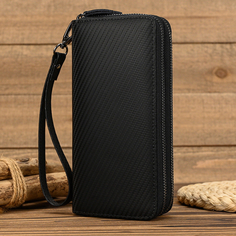 Men's Genuine Leather Long Wallet Clutch